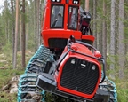 Front of new Komatsu Wheeled Harvester